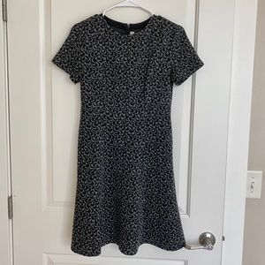 LOFT Black and Gray A-line Dress